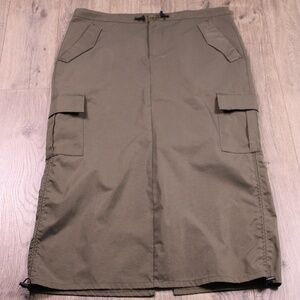 0404 YMI Cargo Maxi Skirt – Olive Utility Streetwear Size 3/31